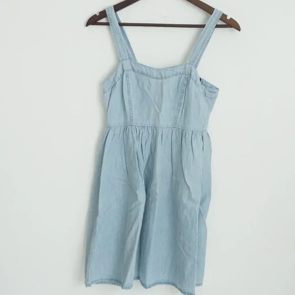 slim fit dress slacks Clover Chambray V-Neck Midi Dress main image 1